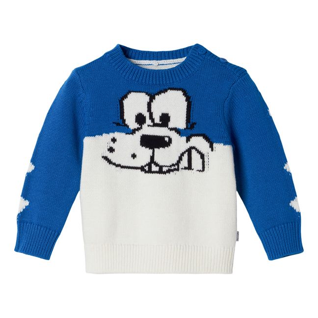 Suéter algodón orgánico y merino Perro Azul