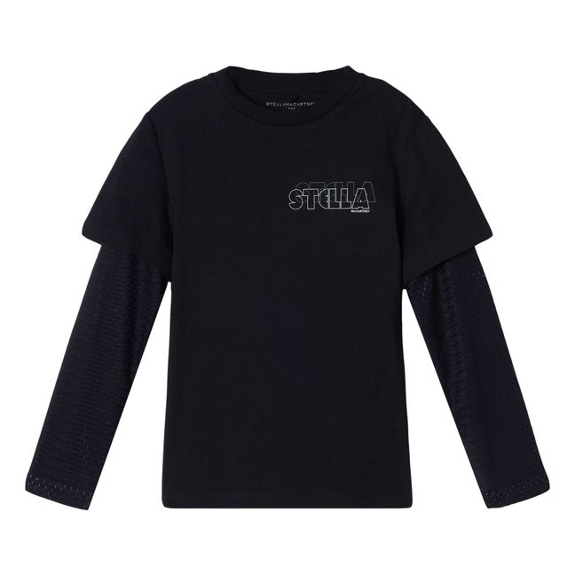 T-Shirt 2 in 1 in cotone bio - Collezione Active Wear - Nero