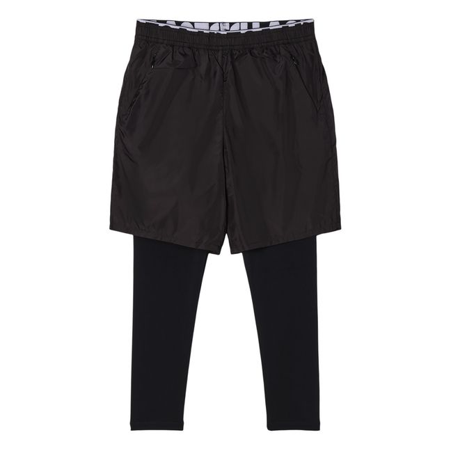 Shorts + Leggings aus recyceltem Polyester - Kollektion Active Wear - Schwarz