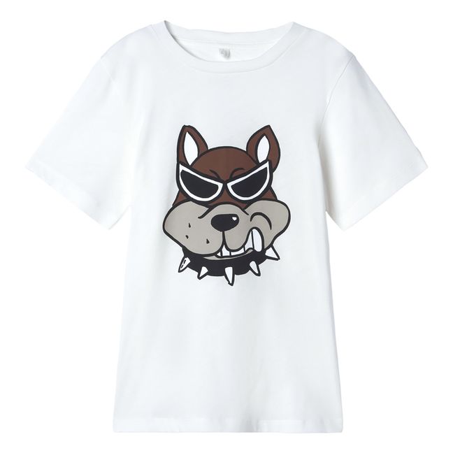 Camiseta algodón orgánico Perro Blanco
