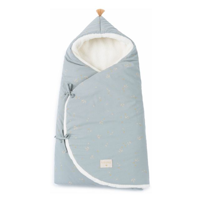 Portabebè in cotone bio, foderato in pile Cozy | Azzurro fiordaliso