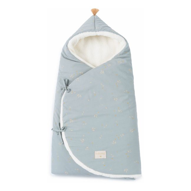 Cozy Organic Cotton, Polar Fleece-lined Baby Nest  Pale blue