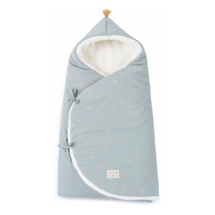 Saquito para dormir de algodón orgánico, forro polar Cozy | Azul Pálido- Imagen del producto n°0