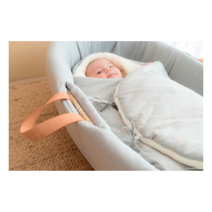 Saquito para dormir de algodón orgánico, forro polar Cozy | Azul Pálido- Imagen del producto n°1
