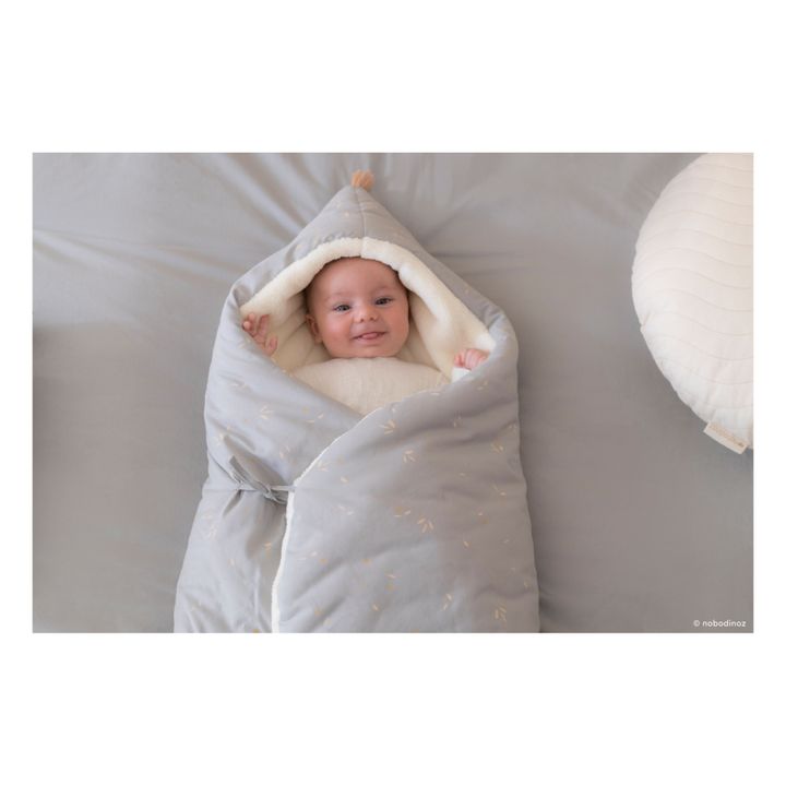 Saquito para dormir de algodón orgánico, forro polar Cozy | Azul Pálido- Imagen del producto n°3