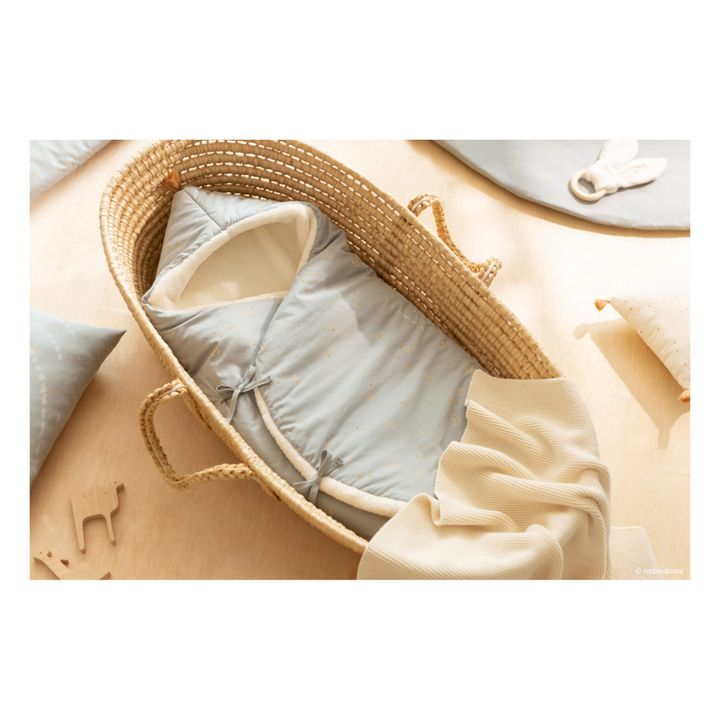 Saquito para dormir de algodón orgánico, forro polar Cozy | Azul Pálido- Imagen del producto n°4