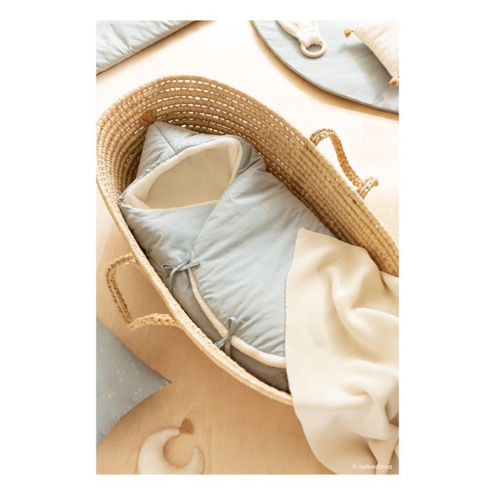 Saquito para dormir de algodón orgánico, forro polar Cozy | Azul Pálido- Imagen del producto n°5