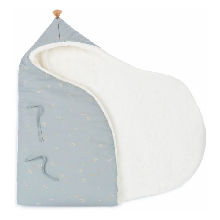 Saquito para dormir de algodón orgánico, forro polar Cozy | Azul Pálido- Imagen del producto n°6
