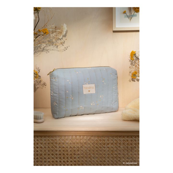 Trousse de toilette Travel Willow en coton bio Bleu pâle- Image produit n°2