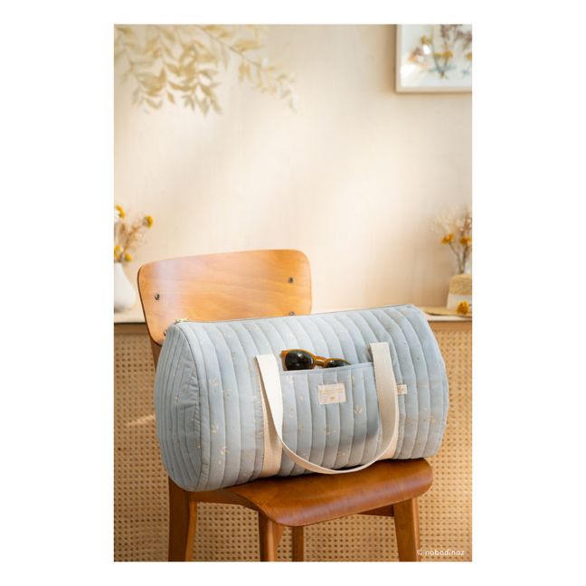 Bolso de fin de semana New York Willow de algodón orgánico | Azul Pálido
