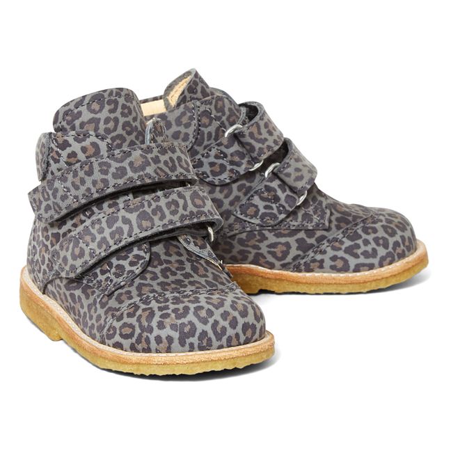 Leopard Print Velcro Boots