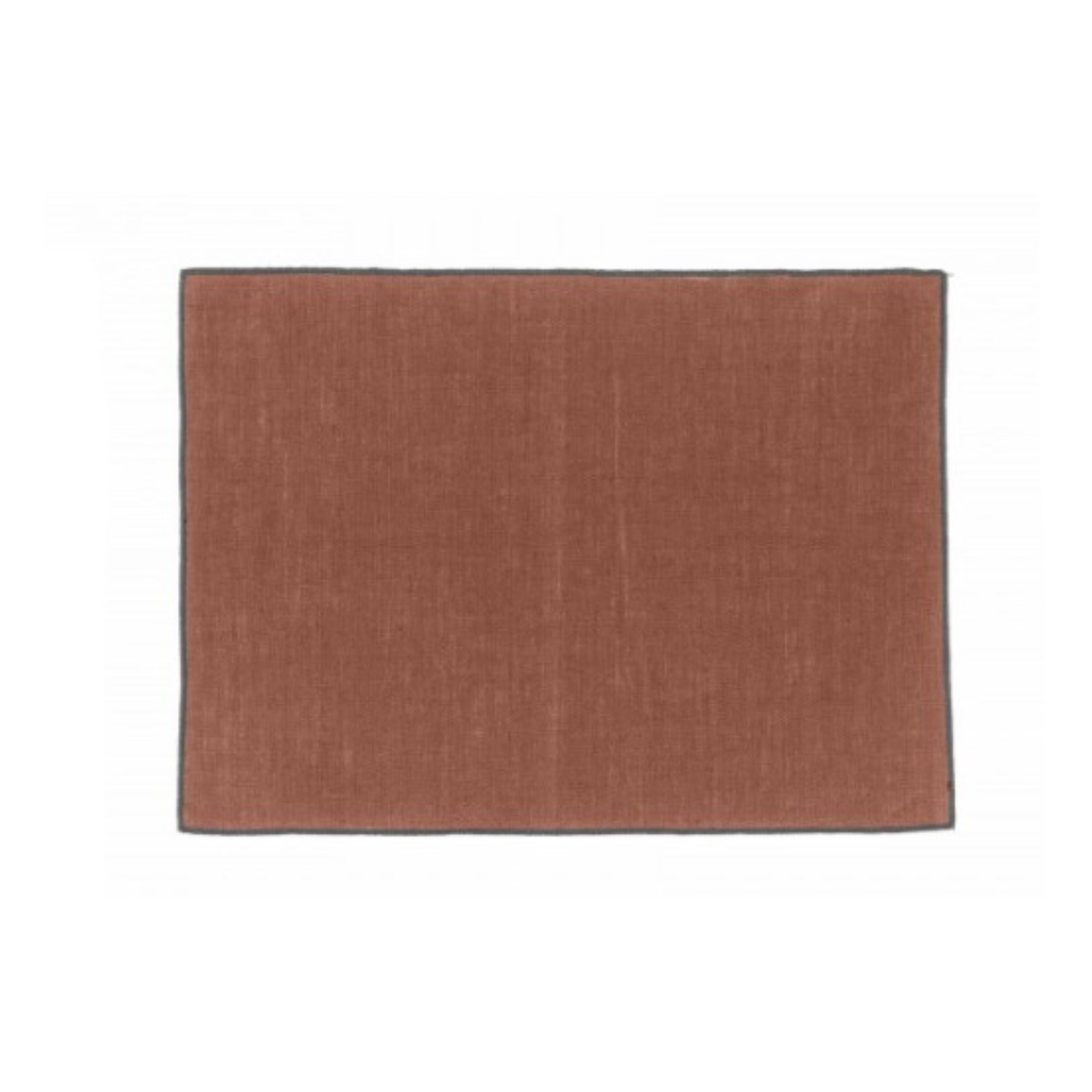Haomy - Tovaglietta in lino rivestito Borgo - Rosso mattone