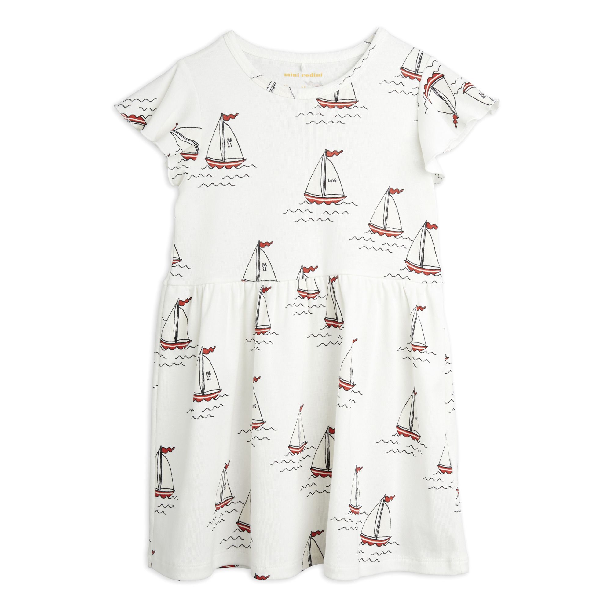 Mini Rodini - Robe Bâteaux Coton Bio - Fille - Blanc