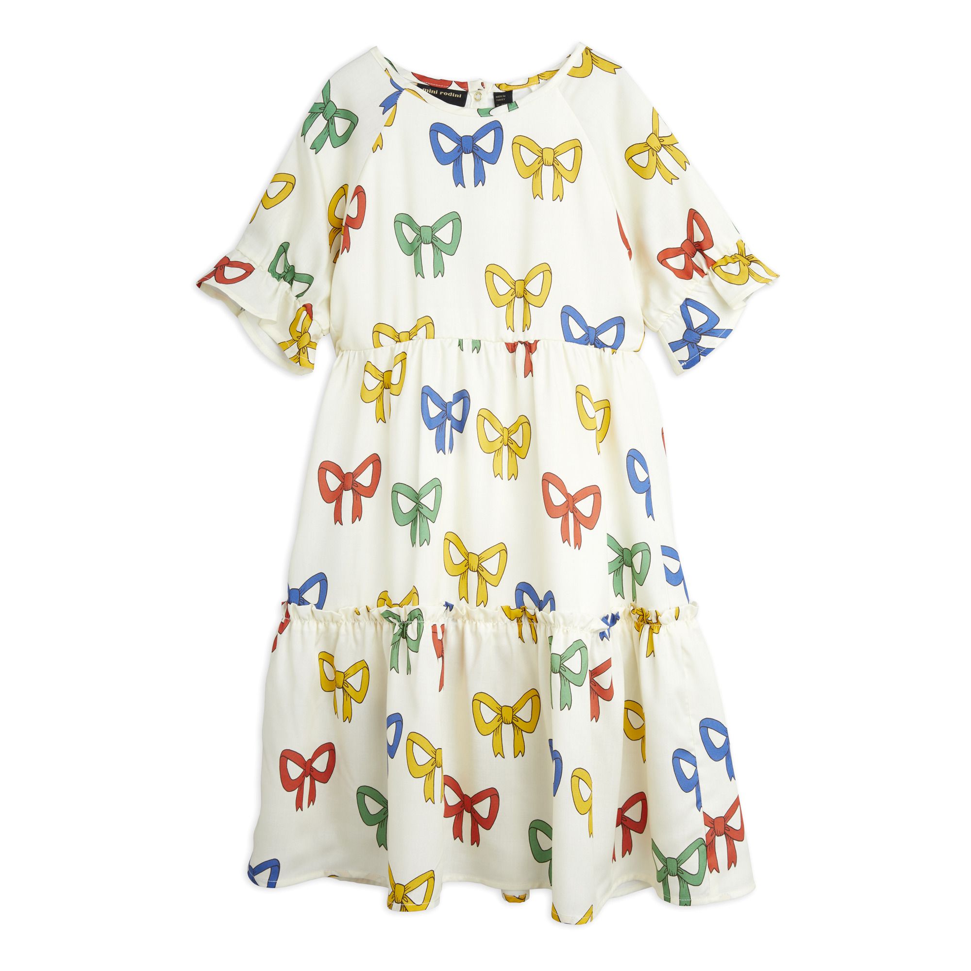Mini Rodini - Robe NÅ“uds Multicolore - Fille - Blanc cassé
