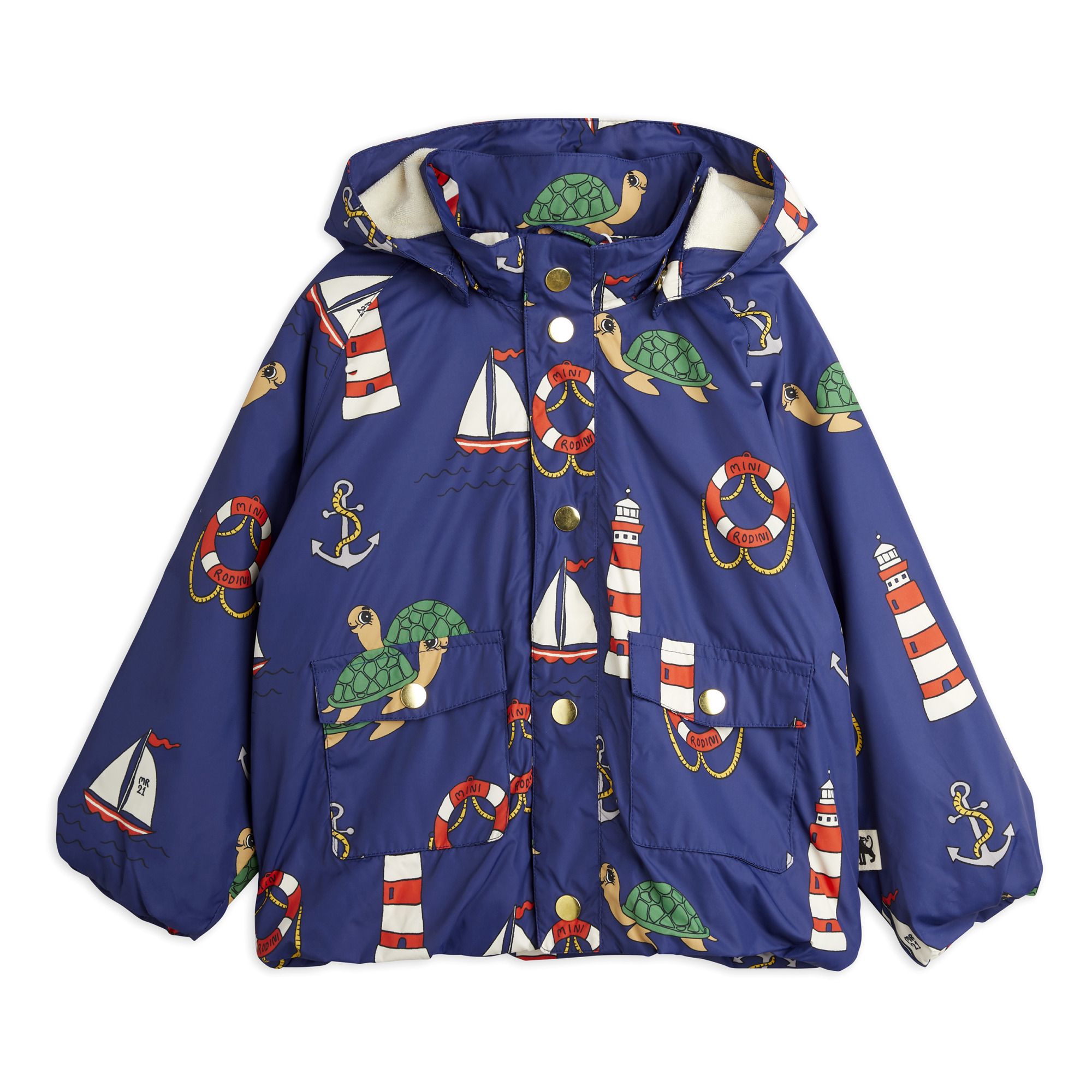 Mini Rodini - Parkas à Capuche Marin - Fille - Bleu marine