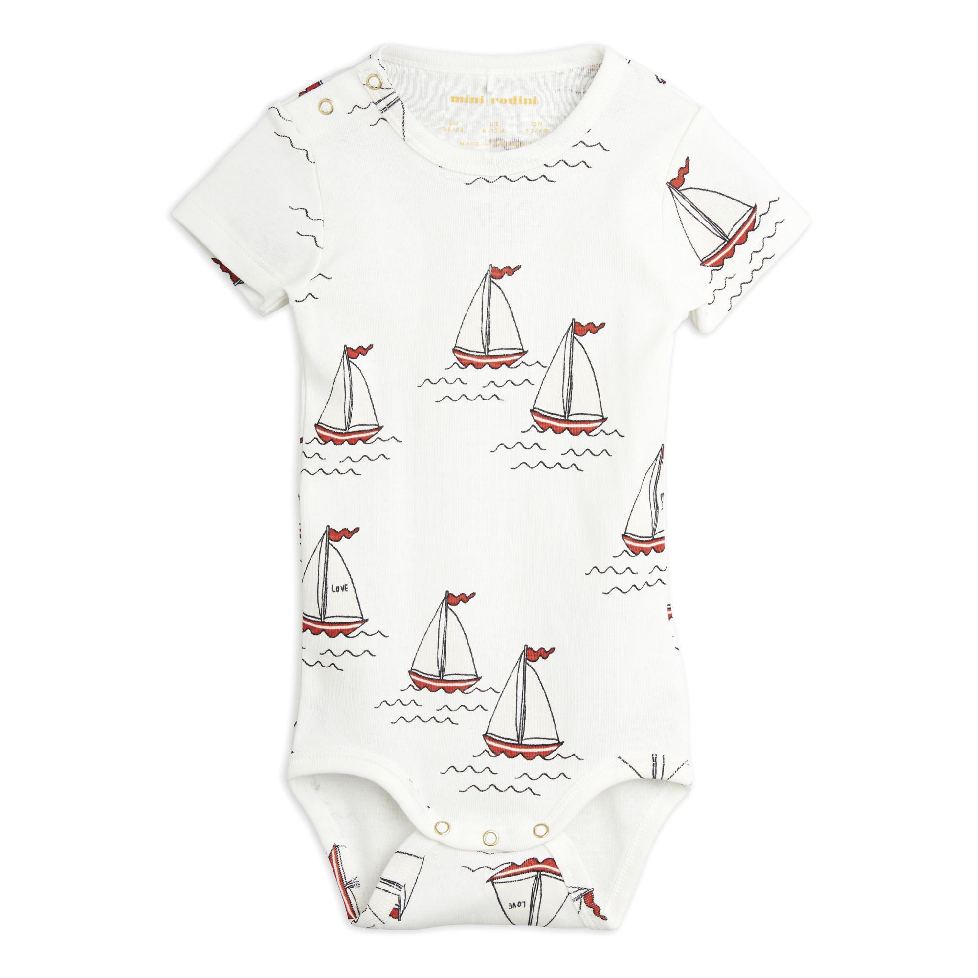 Mini Rodini - Body Bateaux Coton Bio - Fille - Blanc
