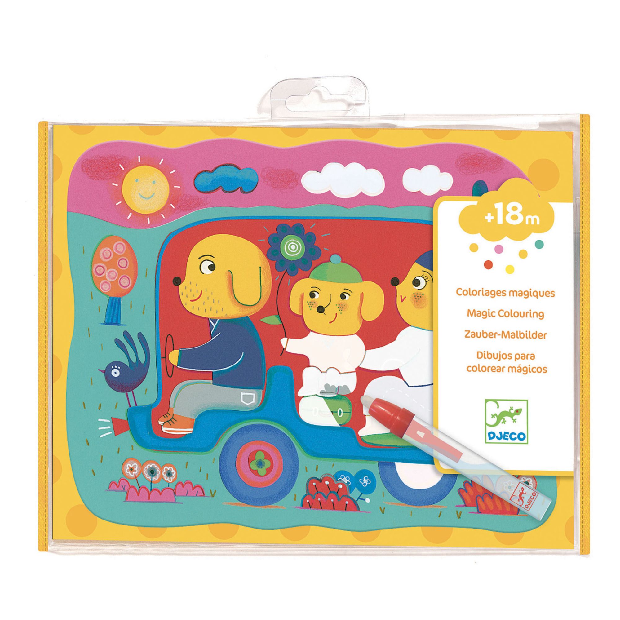 Djeco - Coloriage Caché en route - Multicolore