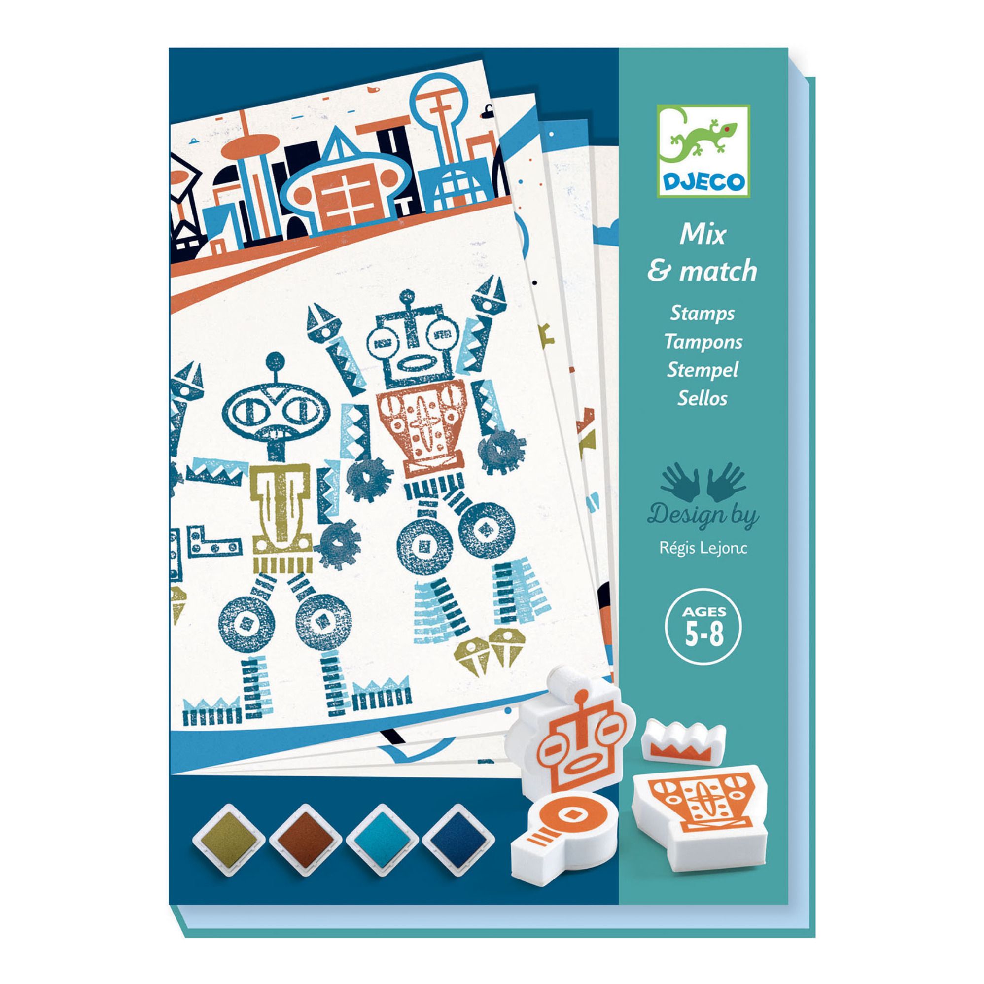 Djeco - Tampons Alien robots - Multicolore