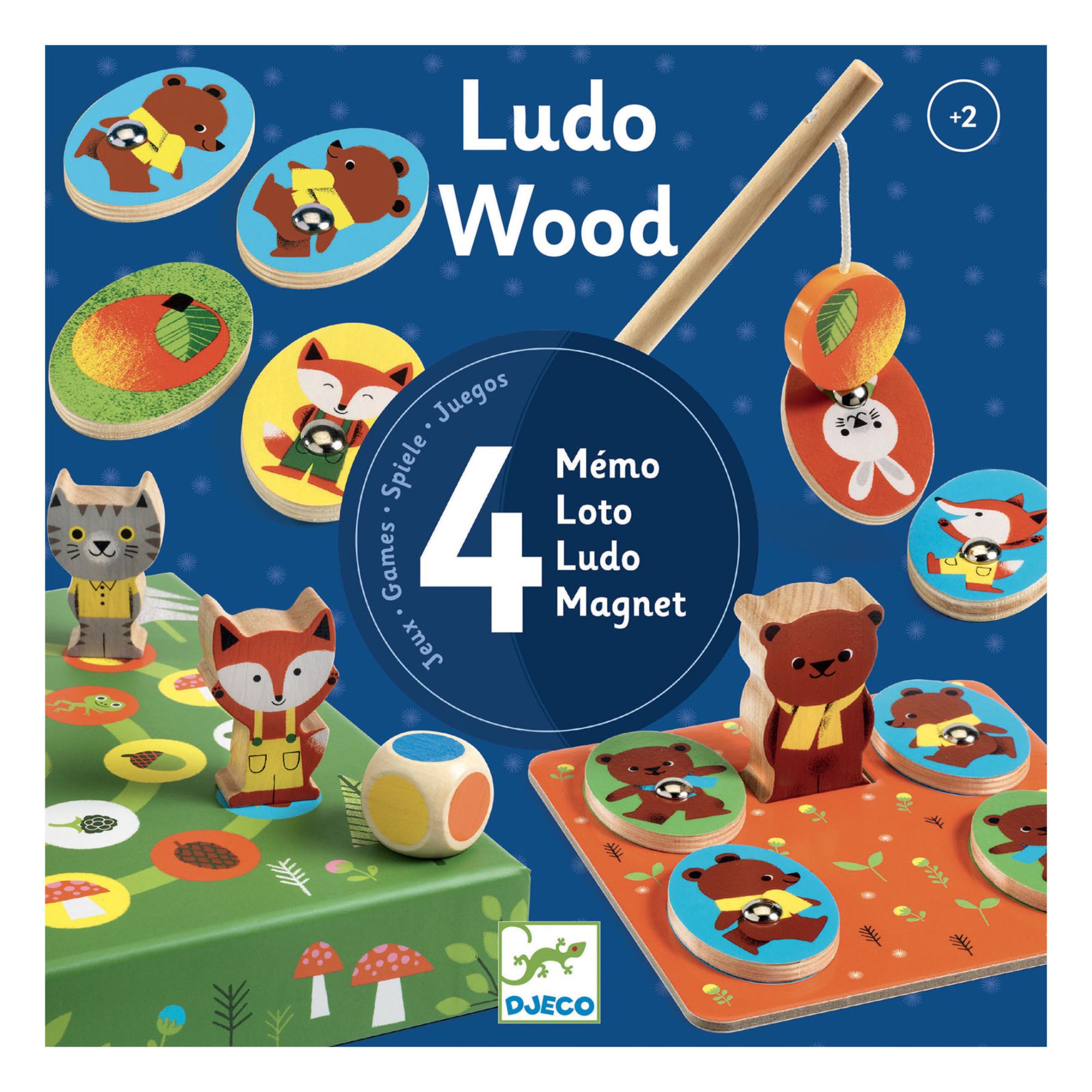 Djeco - LudoWood - 4 jeux - Multicolore