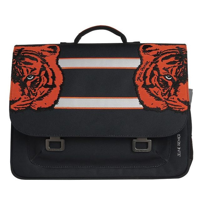 Tiger Twins Midi School Bag  Black