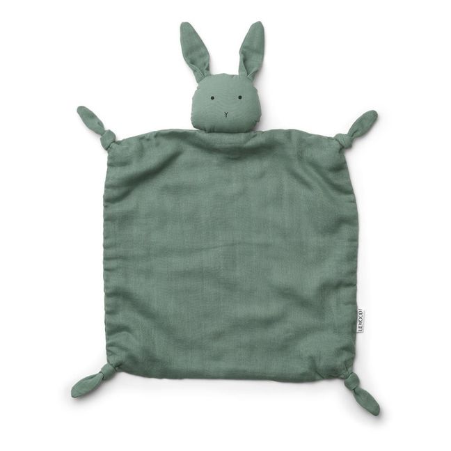 Doudou Agnete Rabbit en coton bio Vert