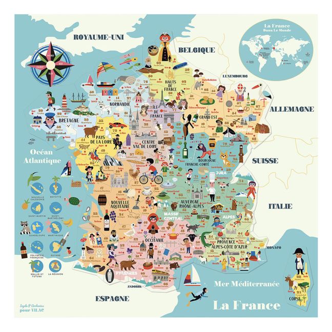 Magnetische Frankreichkarte - Ingela P.Arrhenius