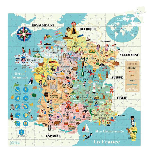 Puzzle Frankreichkarte - Ingela P.Arrhenius - 300 Teile