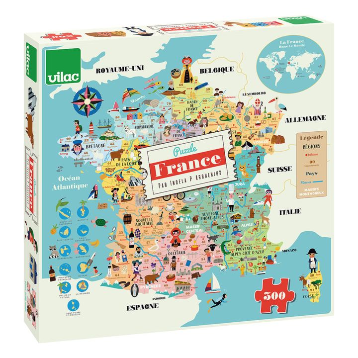 Puzzle Frankreichkarte - Ingela P.Arrhenius - 300 Teile- Produktbild Nr. 1