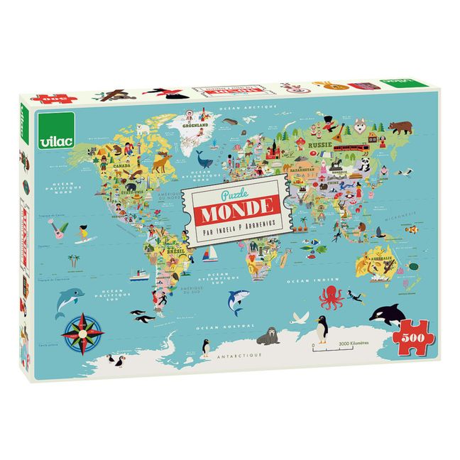 Map of the World Puzzle Ingela P.Arrhenius - 500 Pieces
