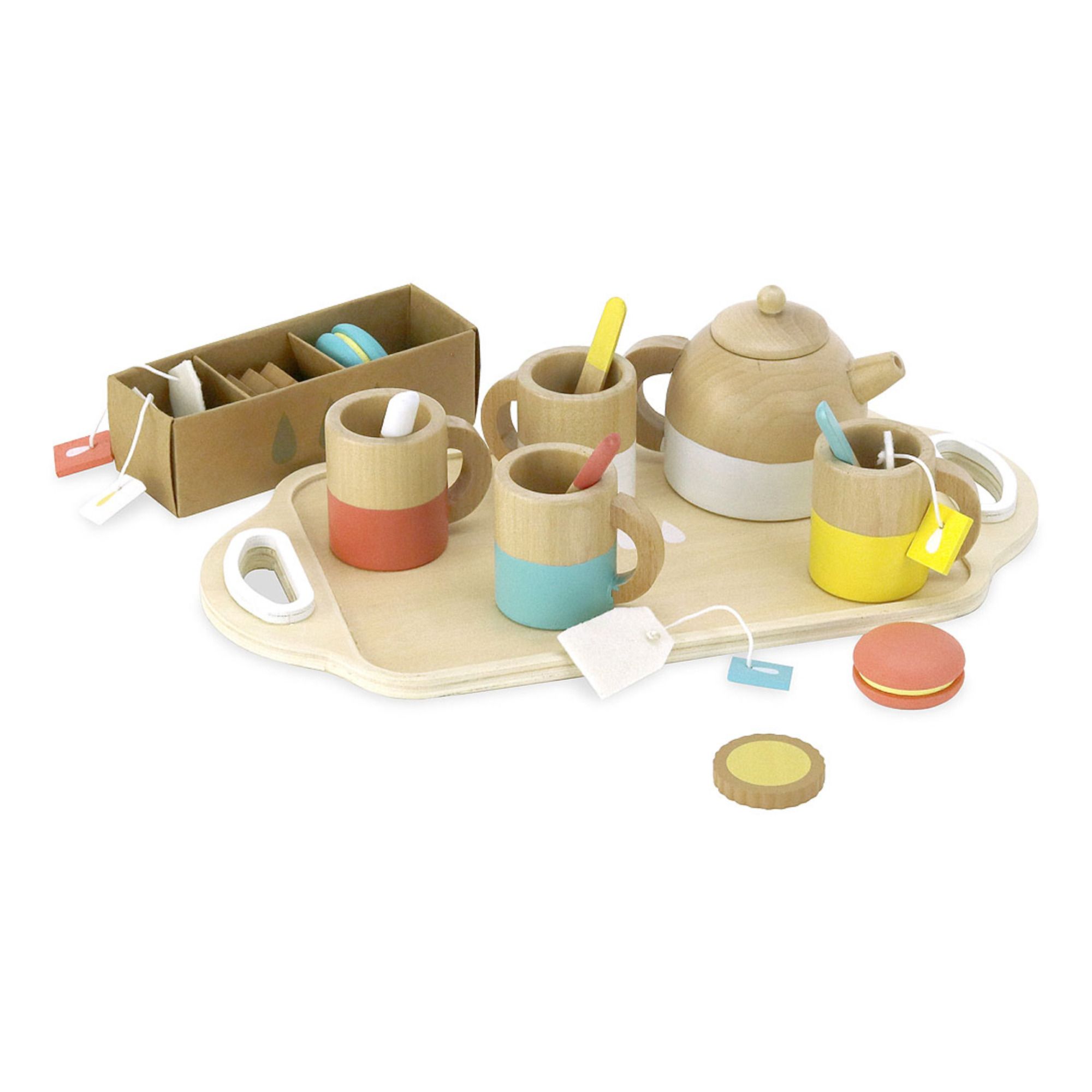 wooden tea set