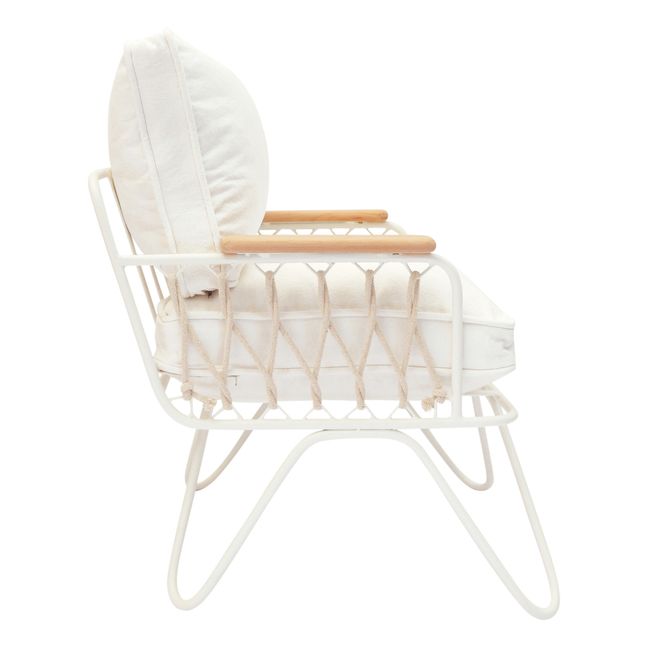 Baby Croisette Lounge Chair - Cotton, White Metal Frame  White