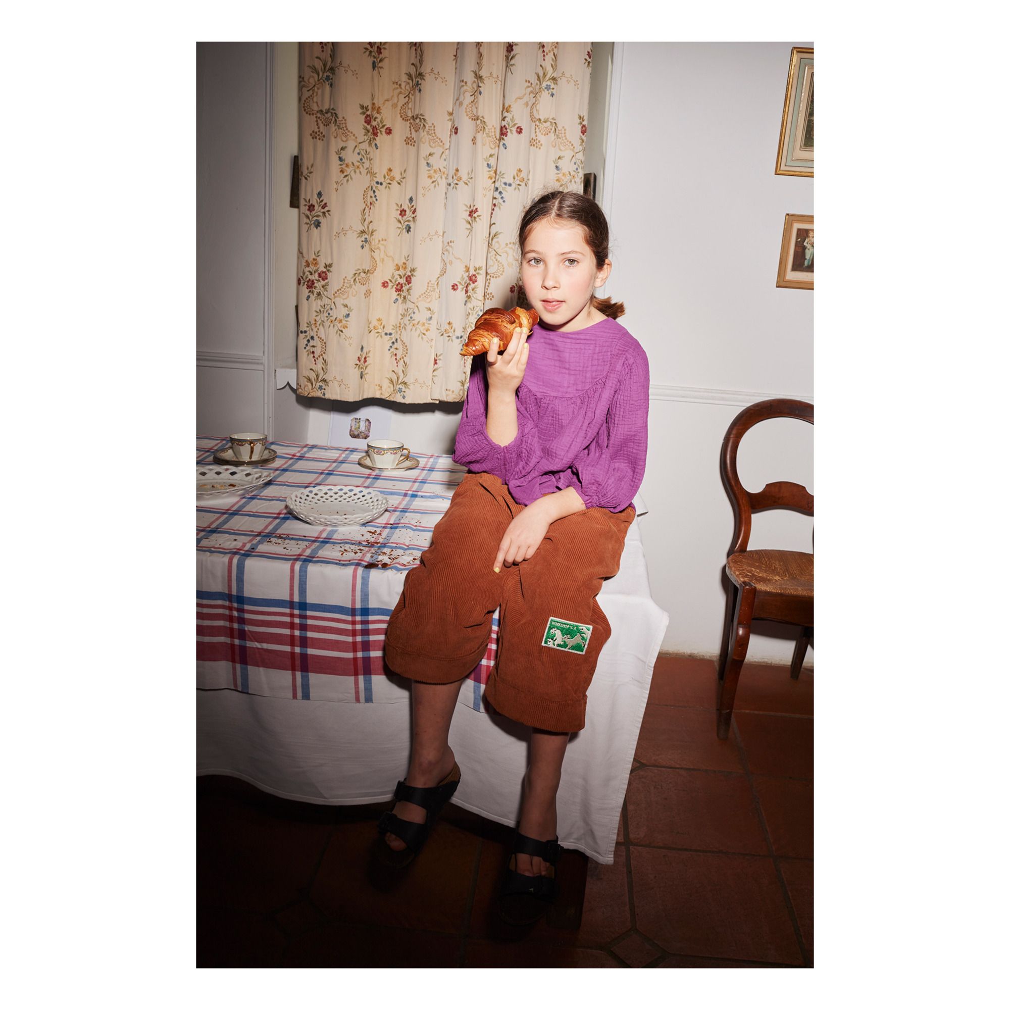 Yellowpelota - Pantalon Velours Cucu Clock - Fille - Caramel