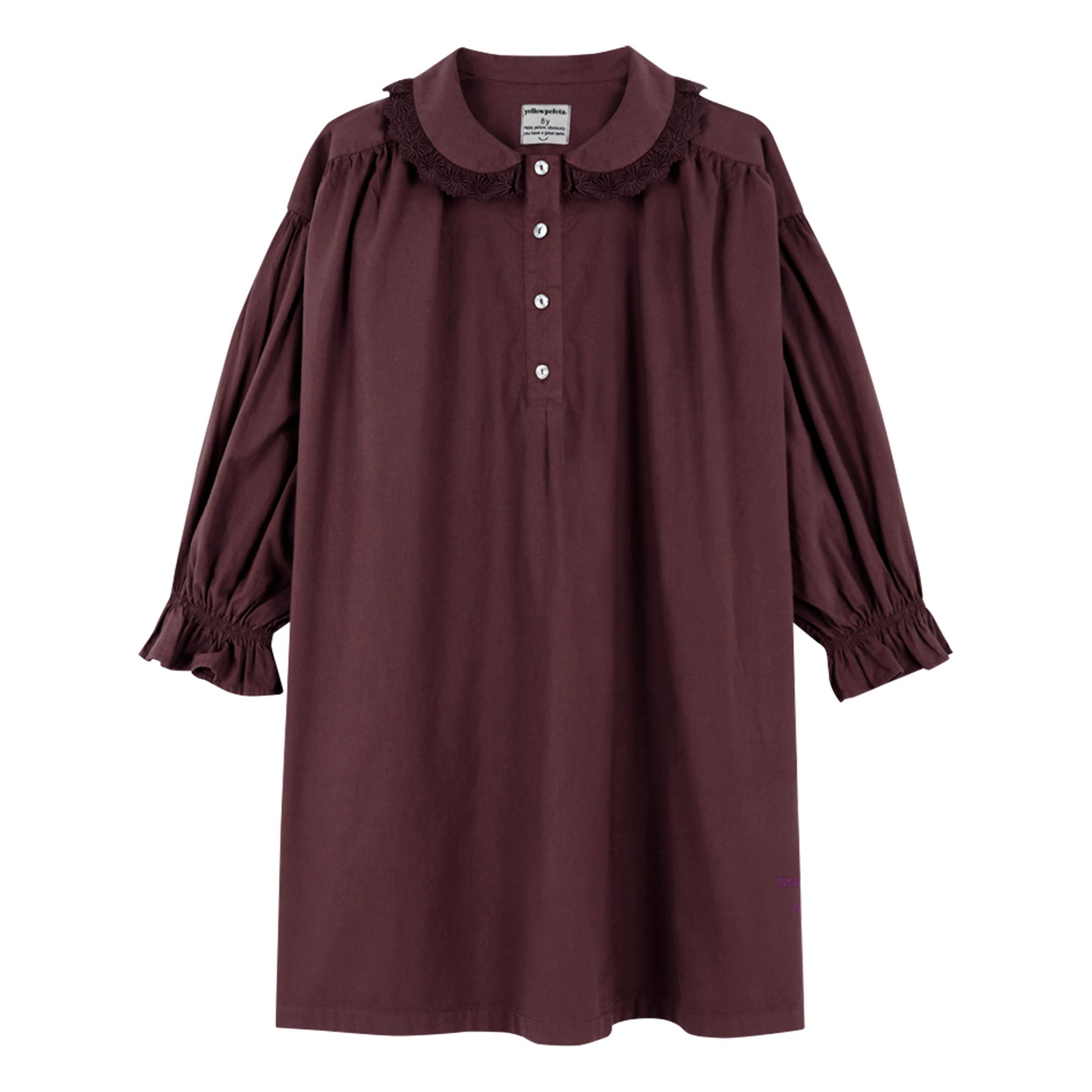 Yellowpelota - Robe Coton Bio Bells - Fille - Prune