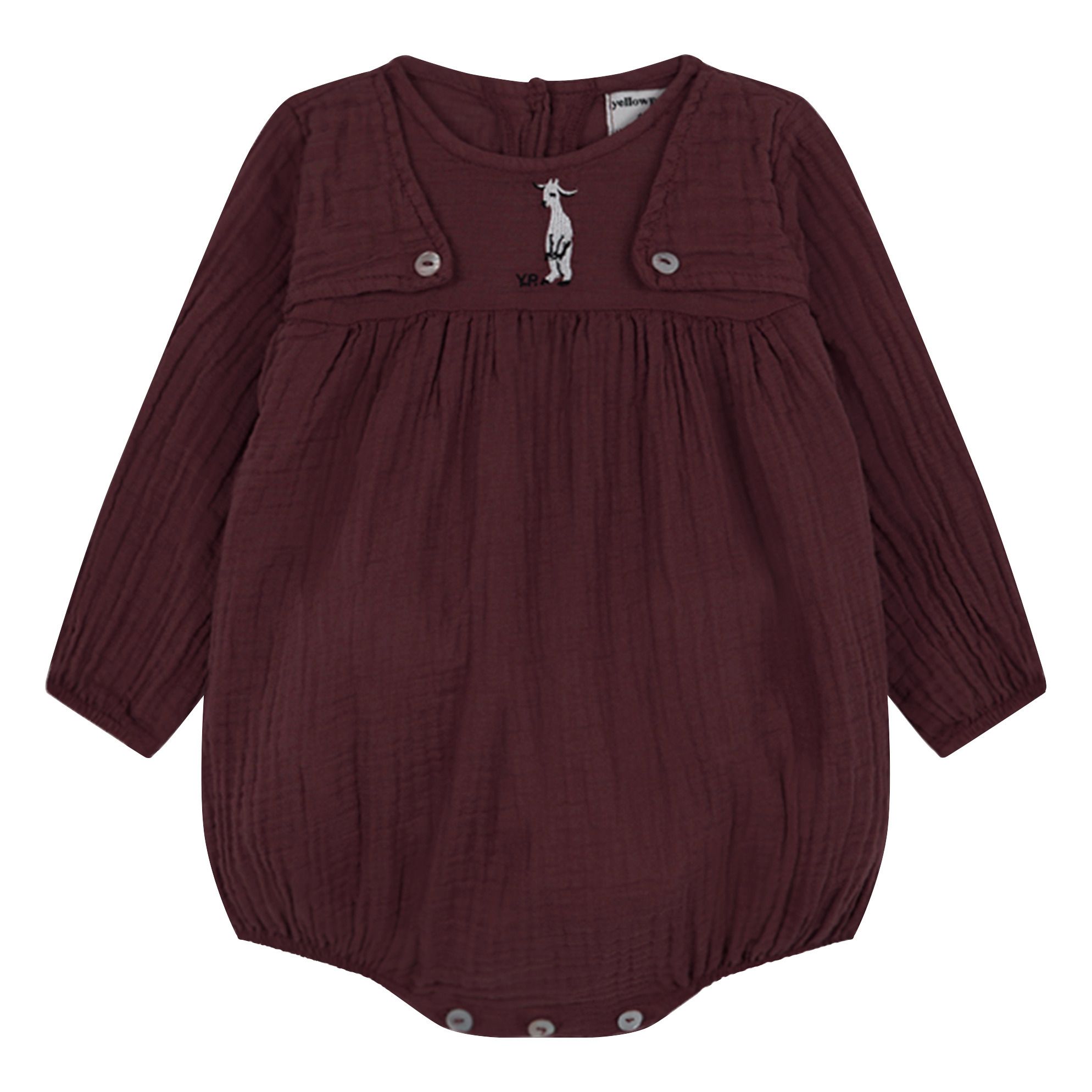 Yellowpelota - Barboteuse Gaze de Coton Waistcoat - Fille - Prune