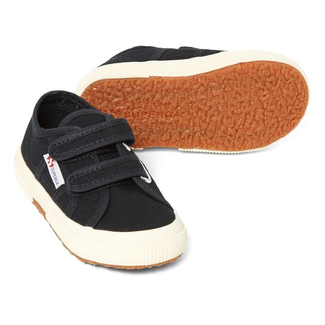 Low Cotton Velcro Sneakers | Black
