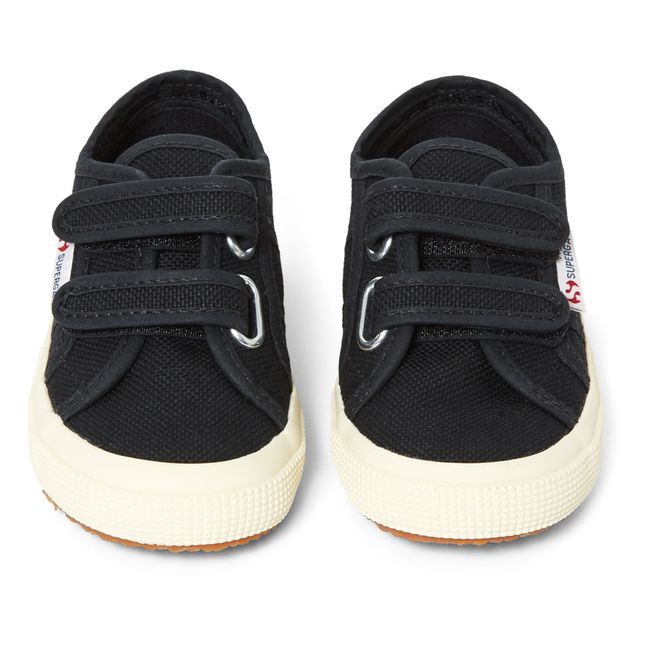 Low Cotton Velcro Sneakers | Black