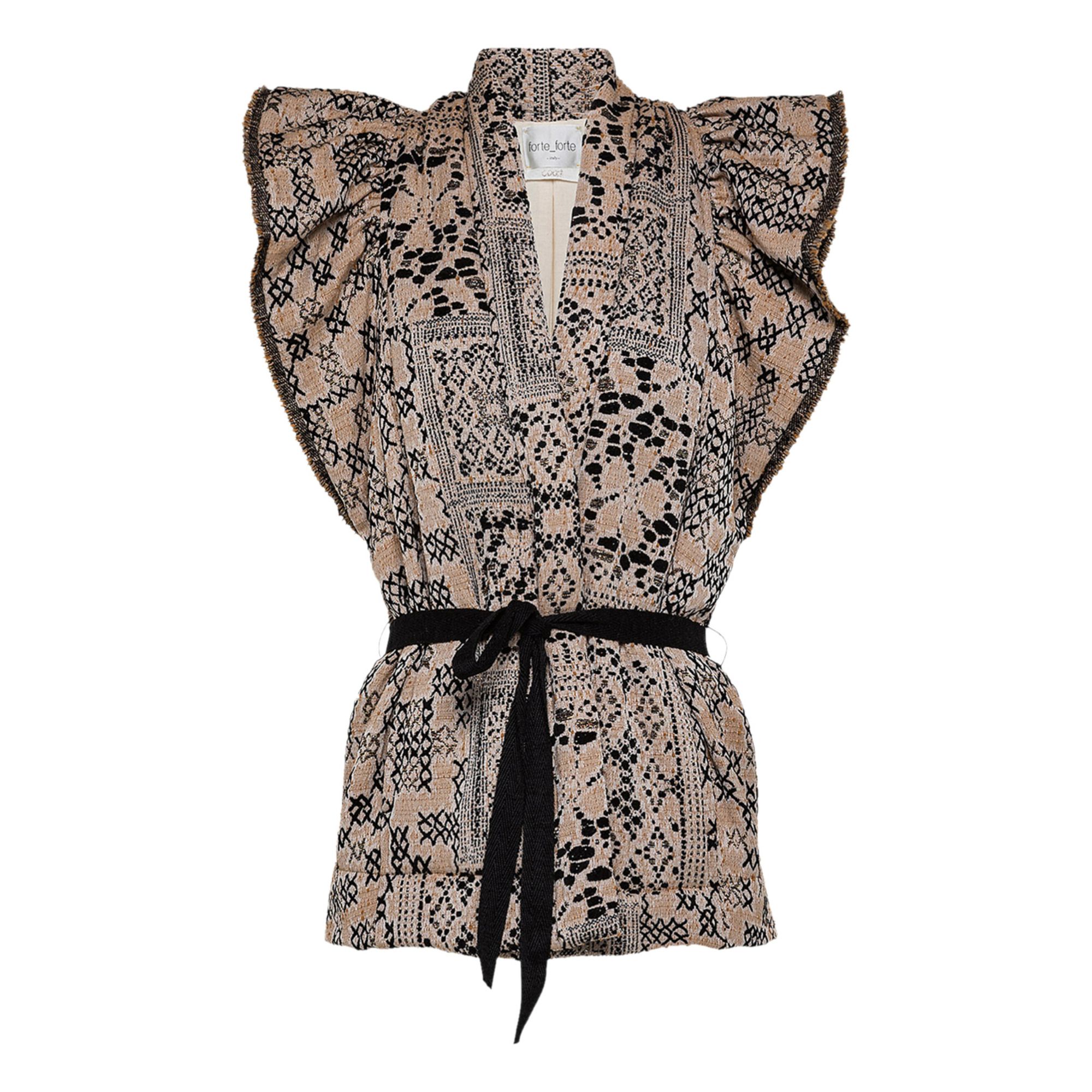 Forte Forte - Veste Jacquard Imprimé 'Pomenade à Deux' - Femme - Noir