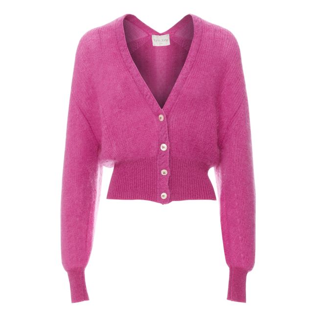 Mohair Cropped Cardigan | Pink