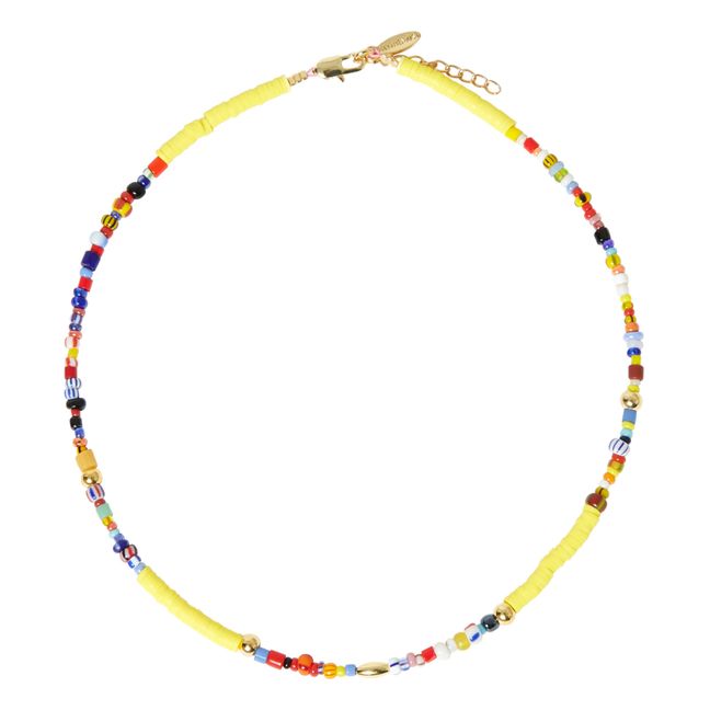 Beach Beads Necklace  Yellow