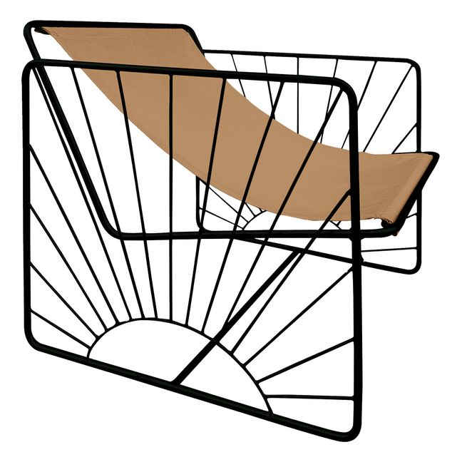 Eldorado Lounge Chair - Canvas, Black Solar Frame Beige