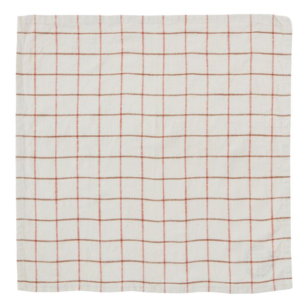 Serviette De Table Grid En Coton Bio Set De 2 Weiss Oyoy Design