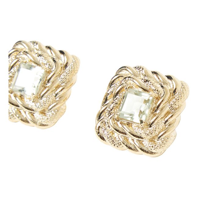 Mrs. Green Prasiolite Earrings  | Gold