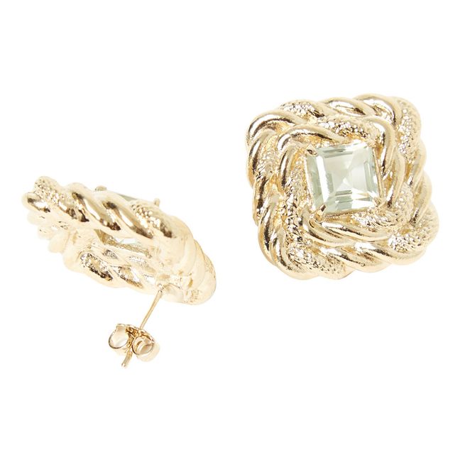Ohrringe Mrs. Grüner Prasiolith | Gold