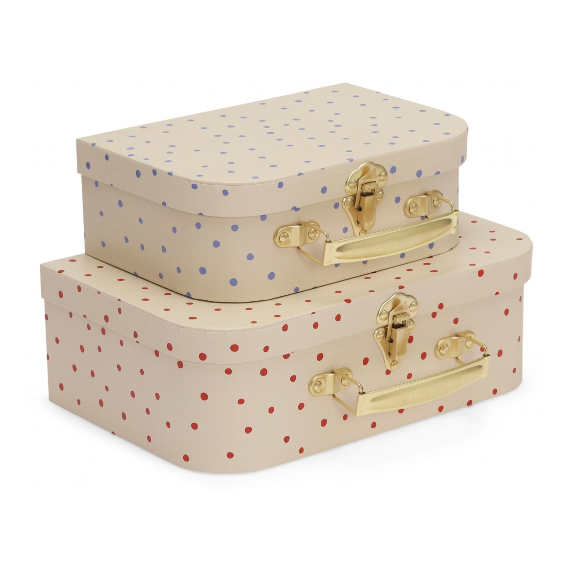 Konges Slojd - Petites valises en carton FSC - Set de 2 - Crème