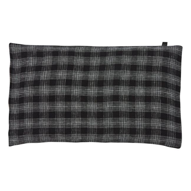 Monza Washed Linen Cushion Cover  Black