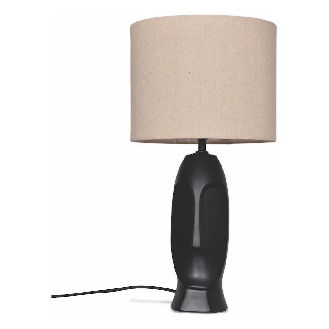 Opjet - Lampe à poser en céramique visage - Noir