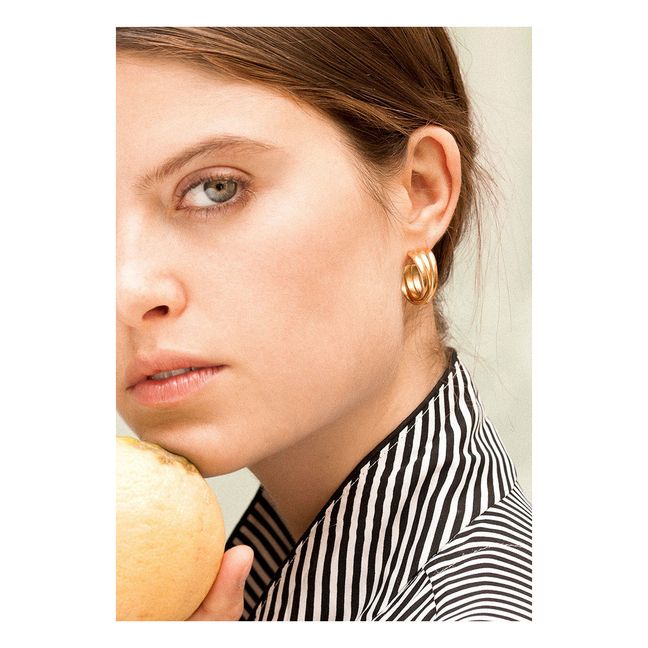 Small Upsilon Earrings | Gold
