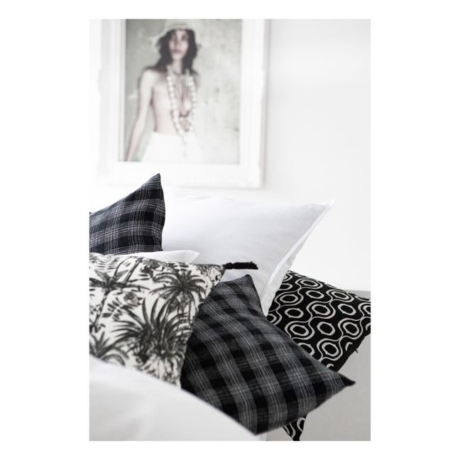 Monza Washed Linen Cushion Cover  Black