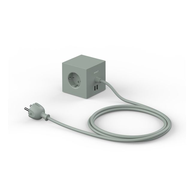 Saquare 1 Extension Cord with USB Plug | Khaki