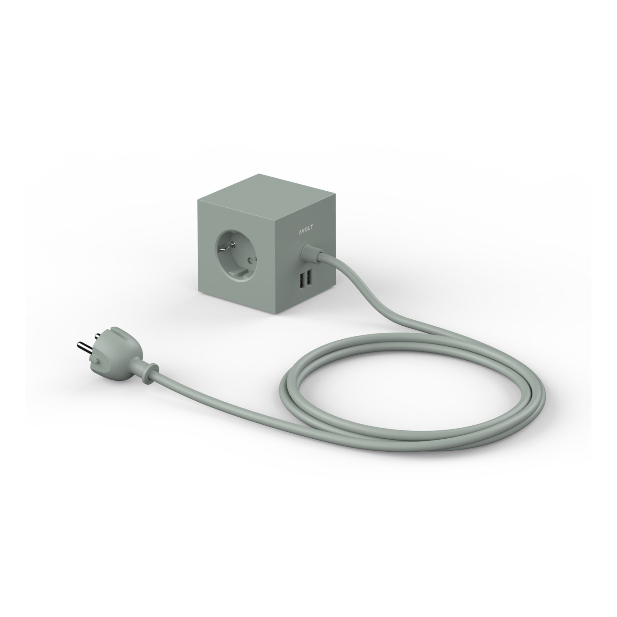 Verlängerungskabel Square 1 mit USB-Stecker Khaki- Produktbild Nr. 0